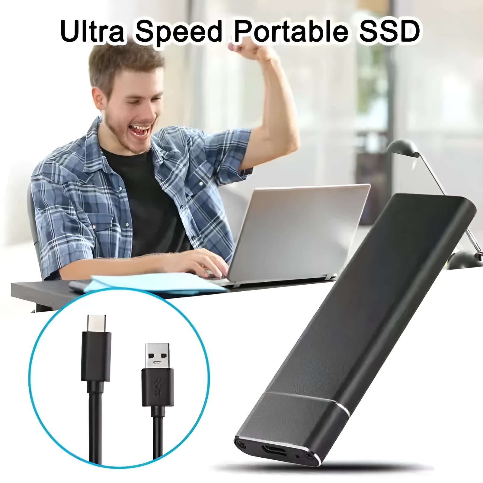 6TB high-speed SSD mobile hard disk with metal shell in multiple colour options