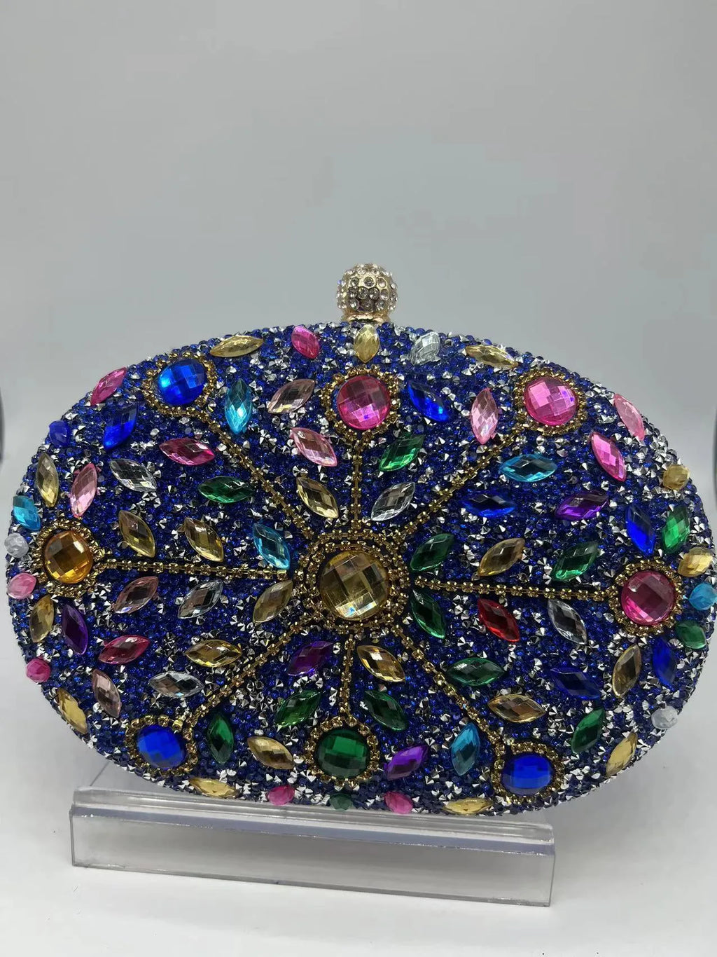 Personalised banquet women's handbag with rhinestone and hardware details, 20x15x5 cm, available in gold silver red blue green black purple pink dark blue