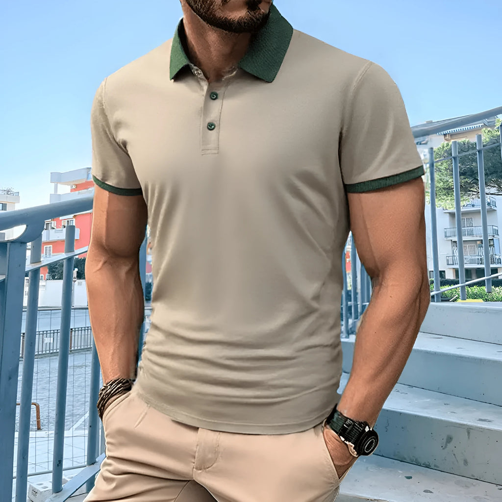 Summer polo shirt in Ice Silk fabric, short sleeve, regular fit, available in multiple colours