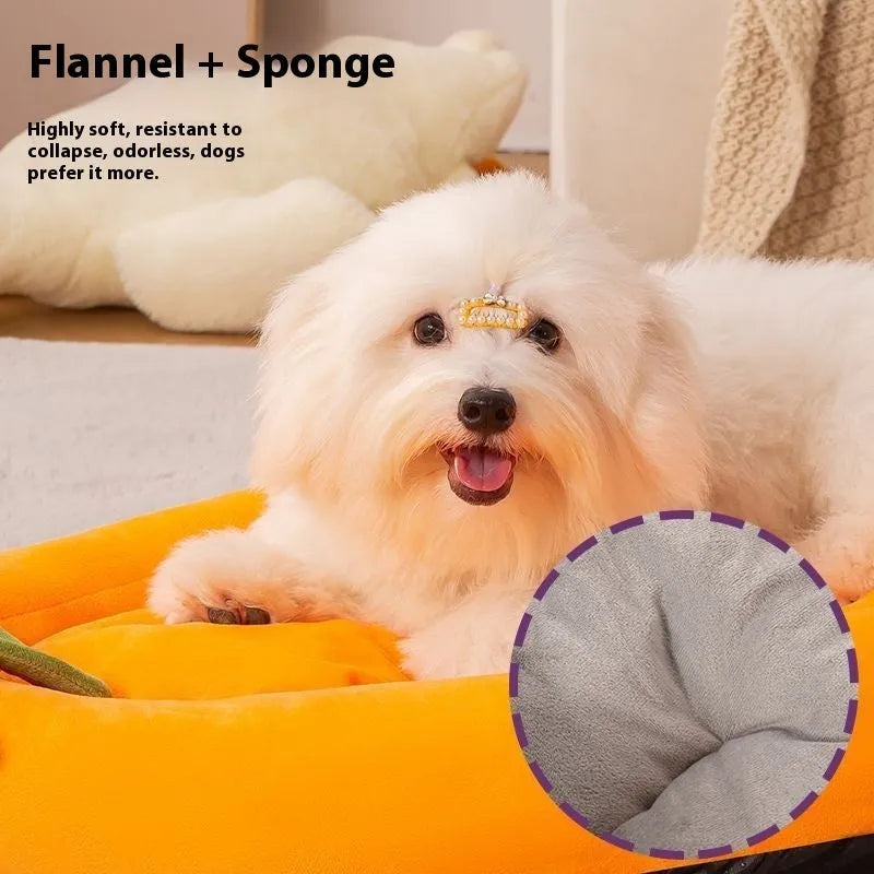 Removable washable dog mat in cloth fabric showing size options S M L XL XXL