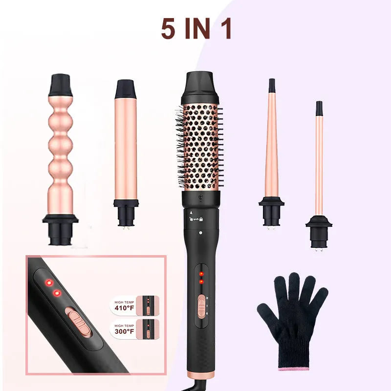 All-in-one three-tube water wave hair curler set with voltage options EU UK US 220V 230V 110V