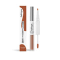 Double-headed lip liner and lip lacquer pen with two applicators in one makeup product