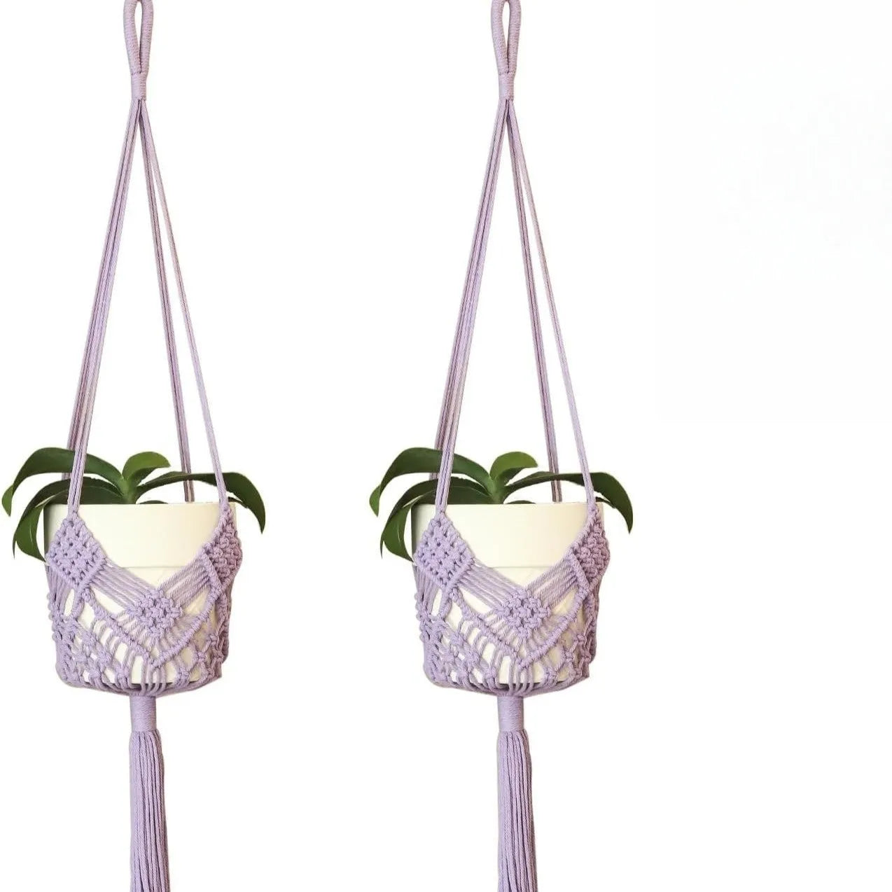 Hand-woven polyester cotton flower pot with extension cord in various colour options