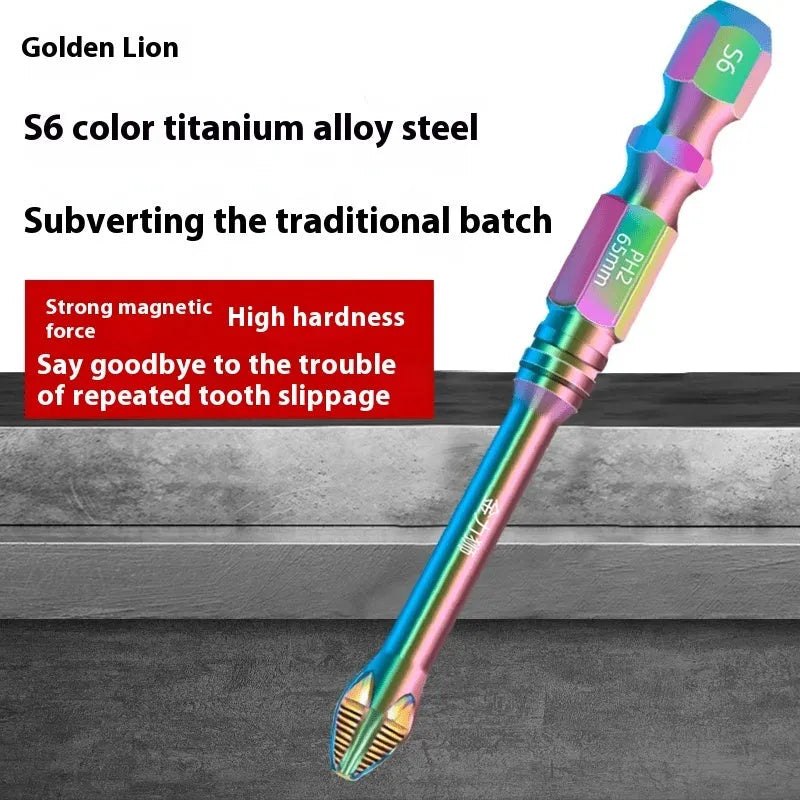 S6 colour titanium non-slip cross screwdriver head alloy steel impact rated
