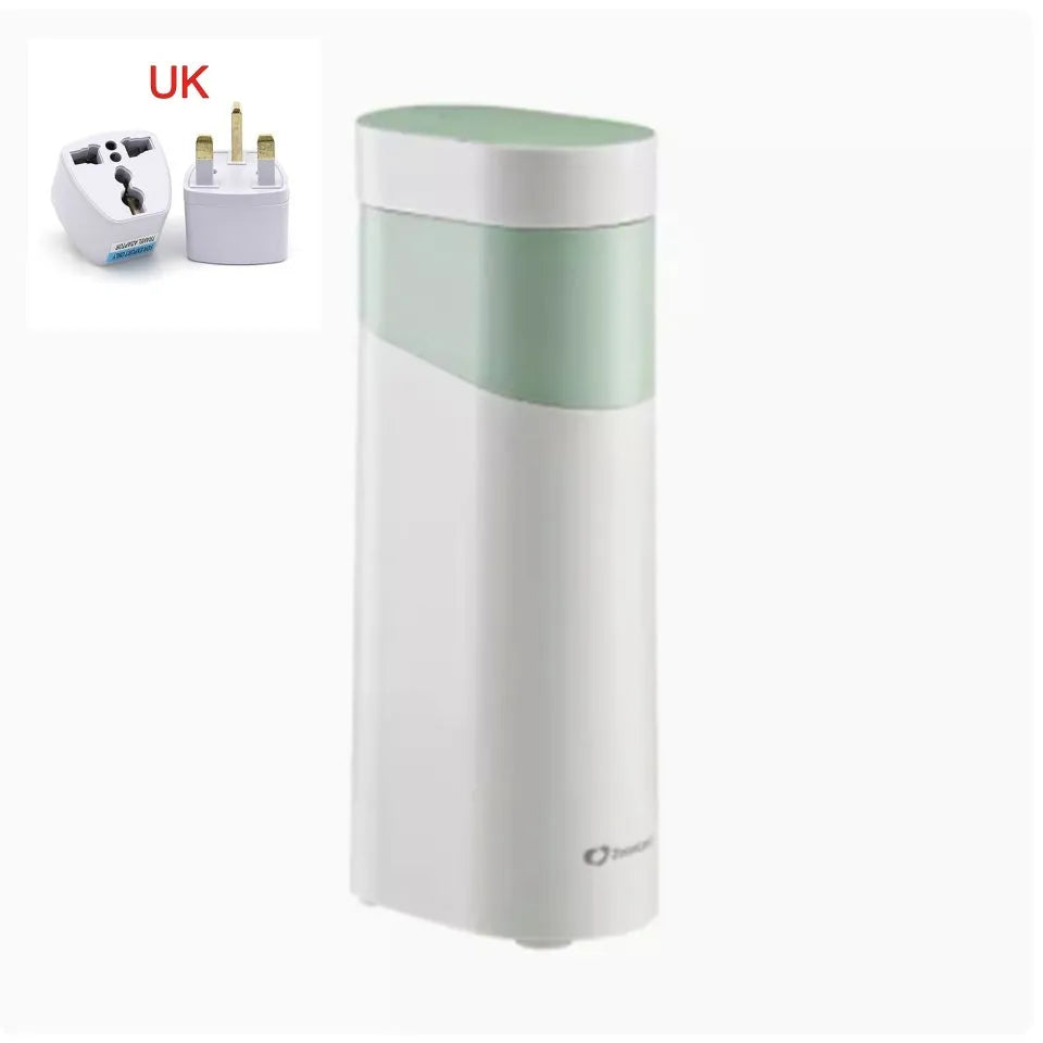 Black or green desktop instant water dispenser with digital display and compact under 1 litre tank.
