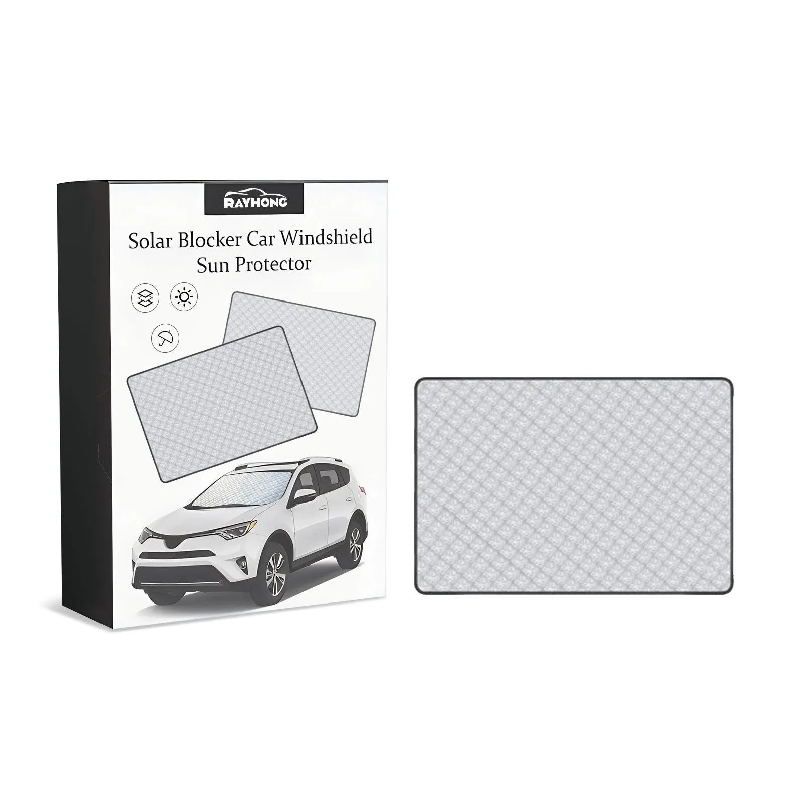Car windscreen cover made of nylon and aluminium film, size 140x95cm, used for frost and snow protection on front windshield