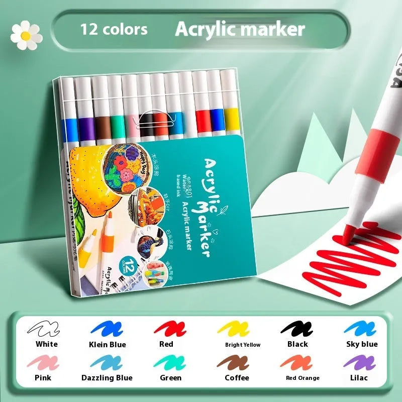 True colour acrylic marker pens for students in multicolour plastic set options