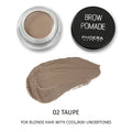 Phoera Eyebrow Cream pot with six colour swatches and double-ended brush for brow shaping