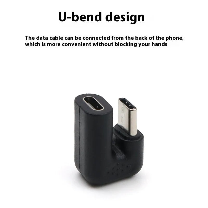 Plastic male to female adapter extension cable with U-bend design for mobile phones and tablets