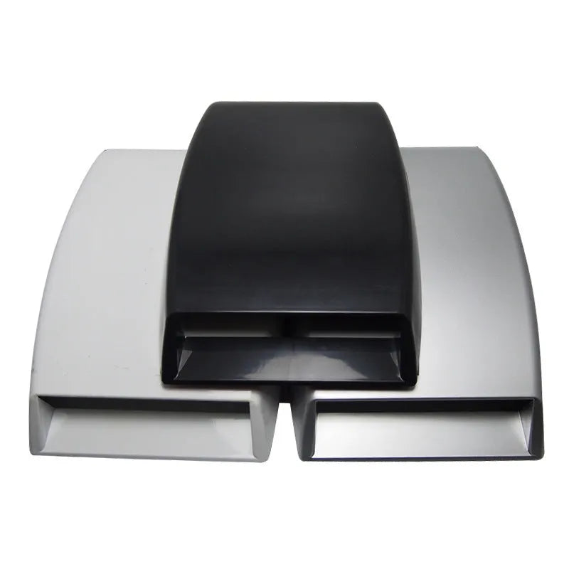 ABS plastic decorative car air vent grille for exterior styling in black, silver, or white colour.