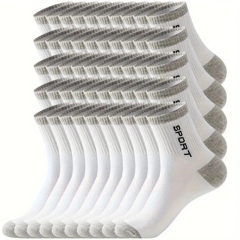 Sports mid-calf basketball deodorant socks in tube sock style, breathable and sweat-absorbent, multiple colour options