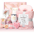 Modern simplicity style aromatherapy candle soap bath gift set in plastic packaging.