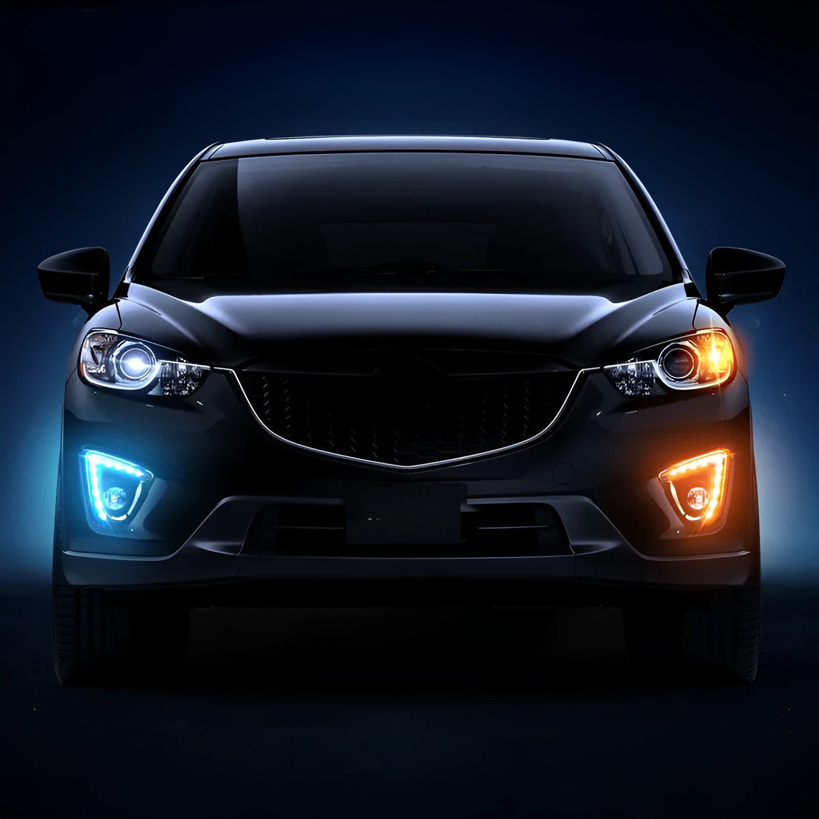 Mazda CX-5 daytime running light LED lamp kit with electroplated white light finish