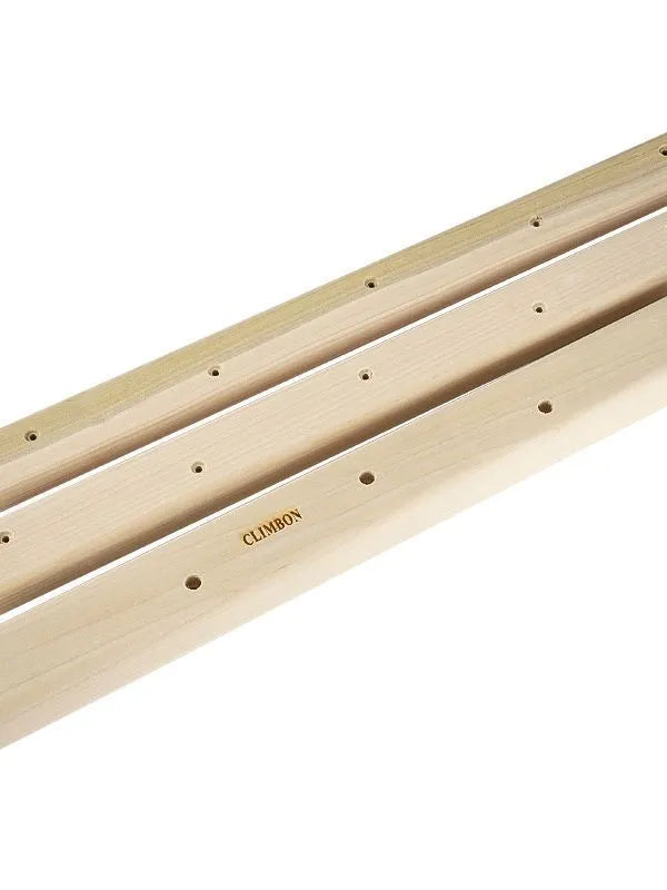 Set of three solid wooden fingerboards for grip strength training, shown in different lengths