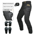 Motorcycle waterproof windproof trousers with protective gear set in black or green colour options