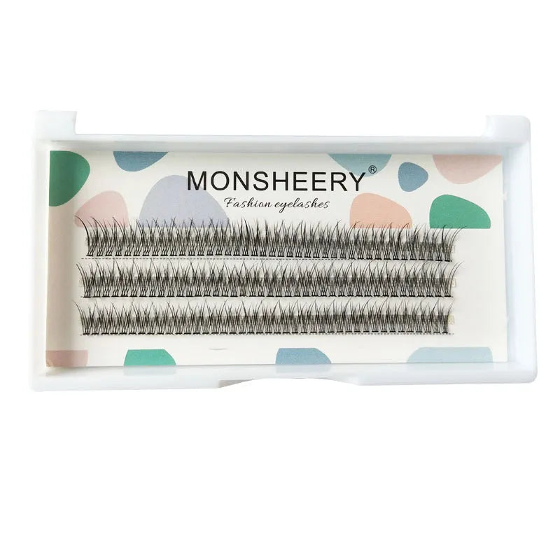 Black V-shaped fishtail segment false eyelashes with 8mm to 12mm length options