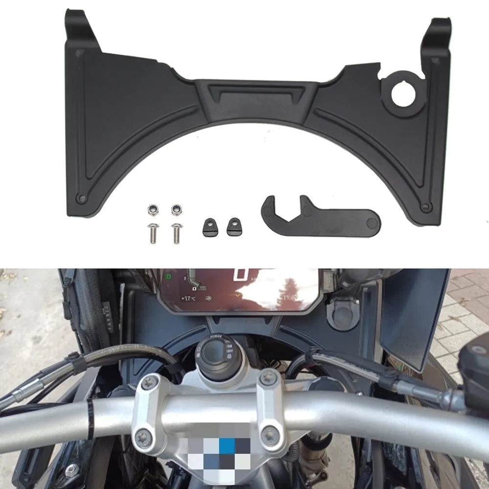 Black motorcycle cockpit fairing panel for BMW R1250GS and compatible R1200GS LC models