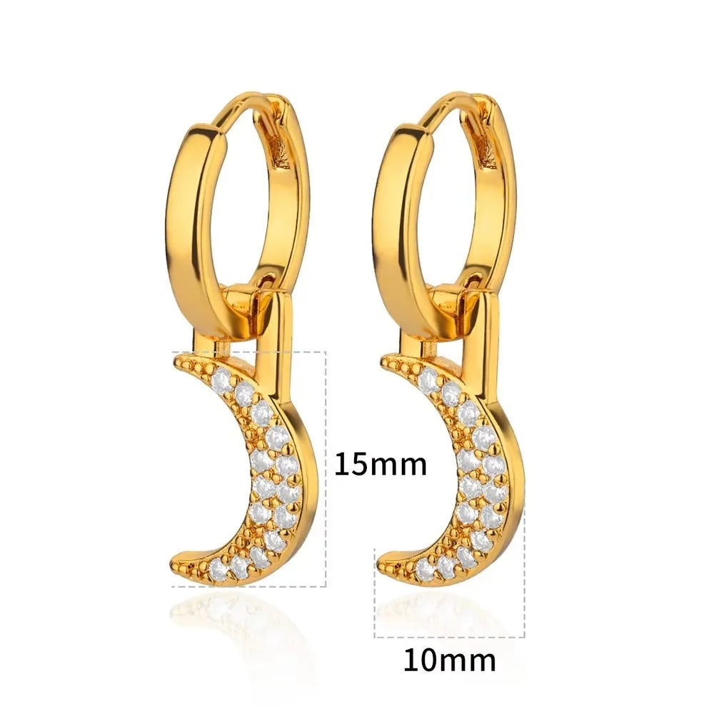 Copper butterfly earrings with irregular geometric design combining heart, bow and star shapes in diamond colour treatment