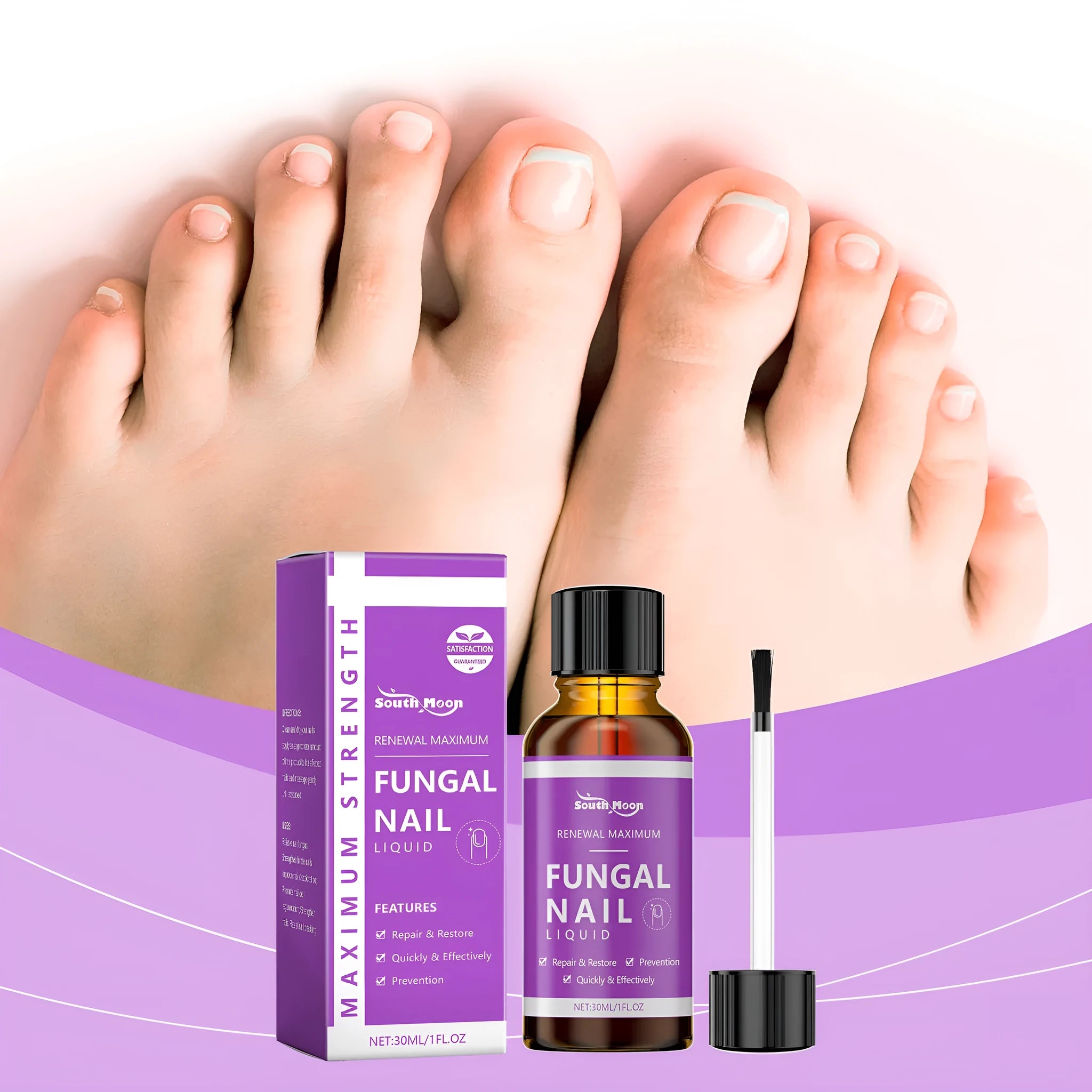 30ml nail care solution bottle with ginger and tea tree active ingredients for daily nail treatment