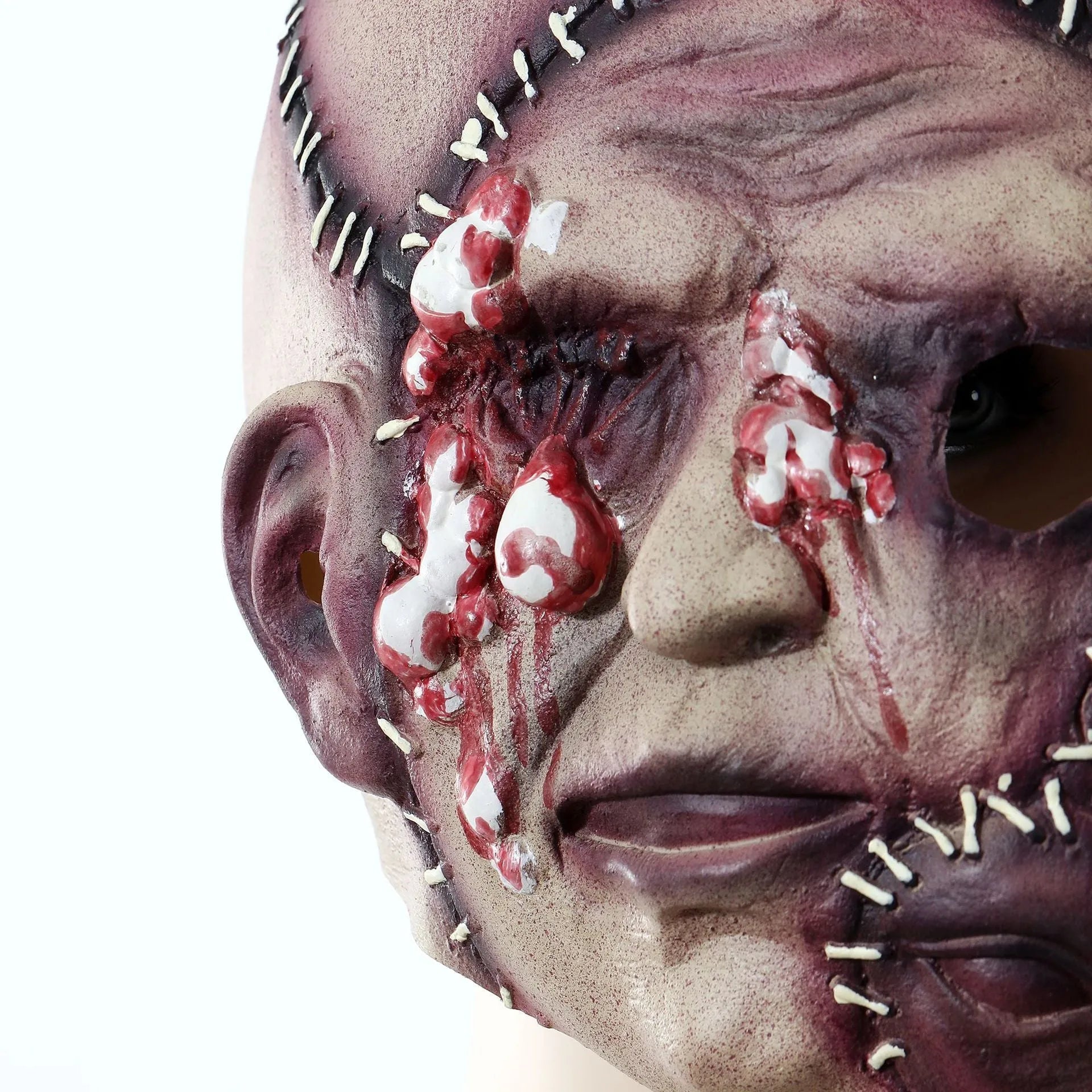 Halloween three-sided grimace horror mask made from natural latex with realistic finish