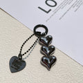 Acrylic Love Heart key ring with electroplated finish in metallic gold colour on a keychain