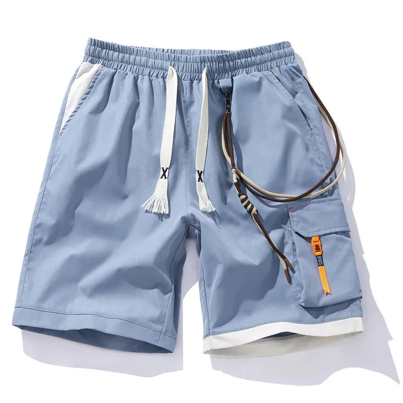 Men's plus size bamboo fibre sports shorts in a loose, cropped fit