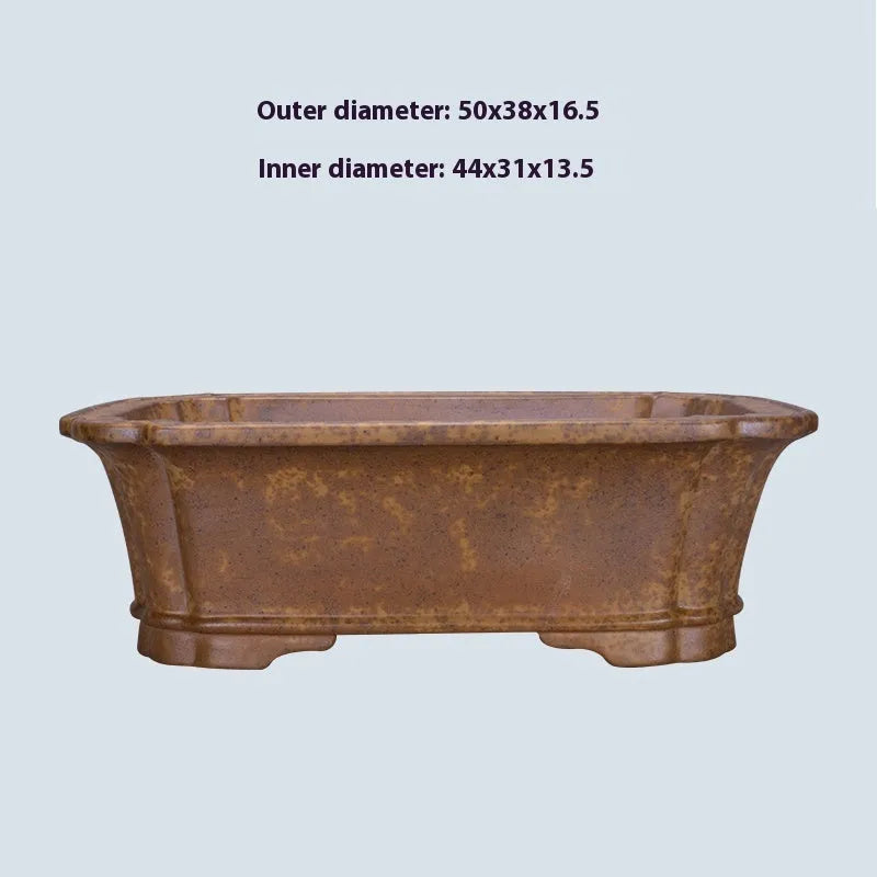 Purple sand rectangular flowerpot with double pumping angle design in modern minimalist style