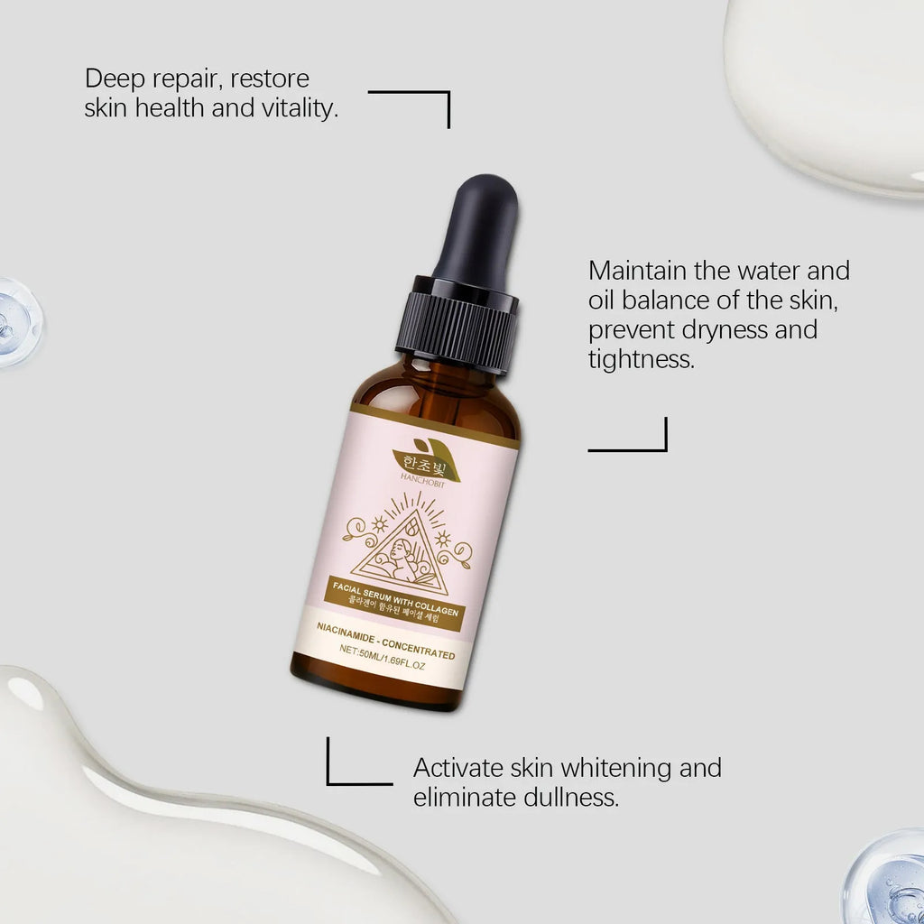 50ml collagen facial fluid with nicotinamide and glycerol in a bottle
