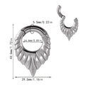 Stainless steel drop-shaped ear extender with totem pattern in four colour variations