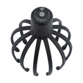 Black electric scalp massager with TPE 3D massage arms and USB charging cable