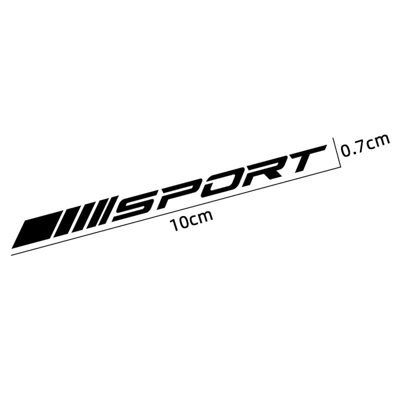 Black sports design car rim sticker on alloy wheel with hollow cut-out pattern