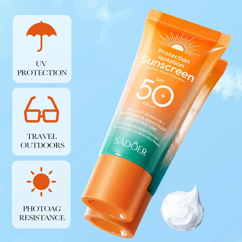 Double tube 50g sunscreen makeup primer for universal skin types