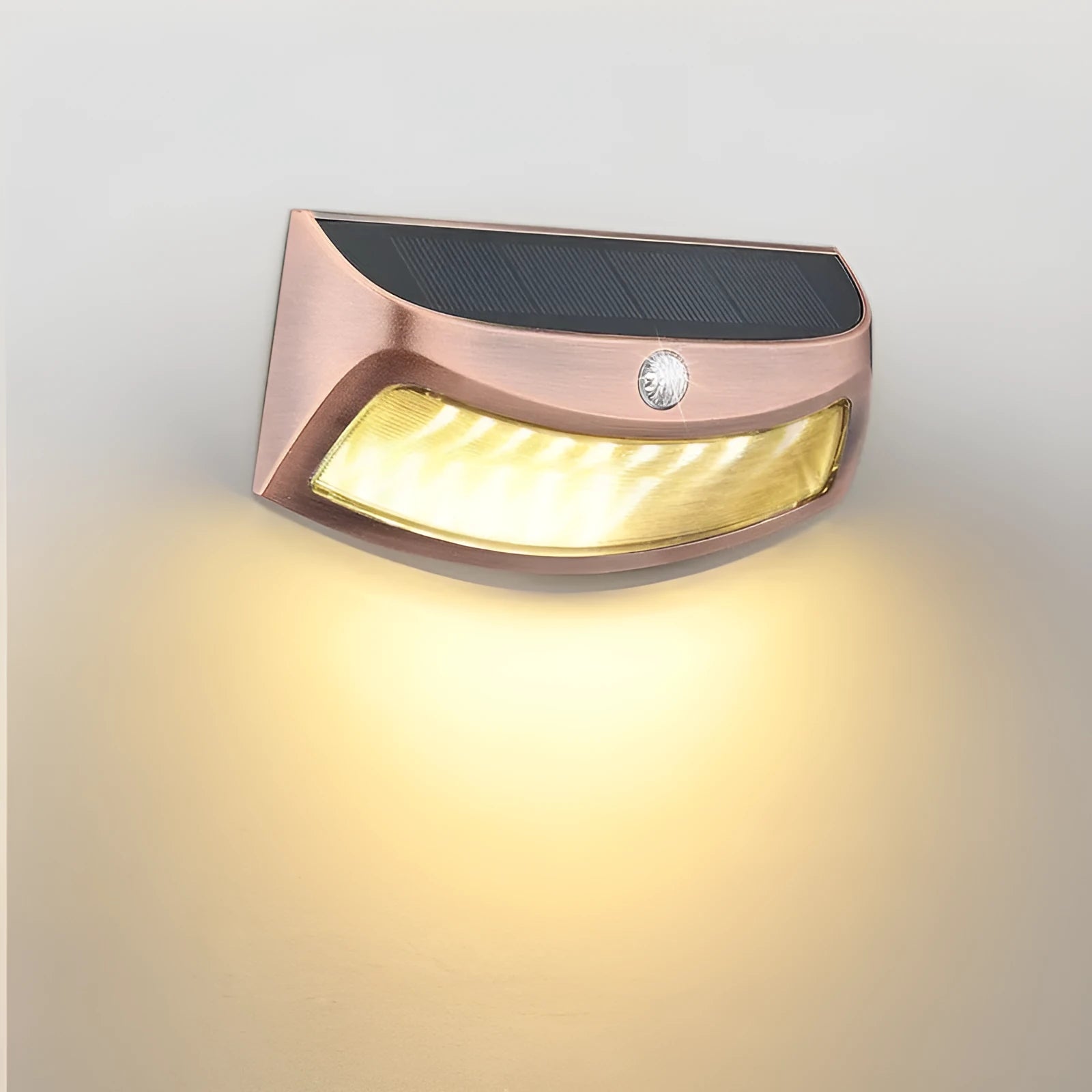 Solar powered outdoor wall lamp with smiling face design for garden and courtyard lighting