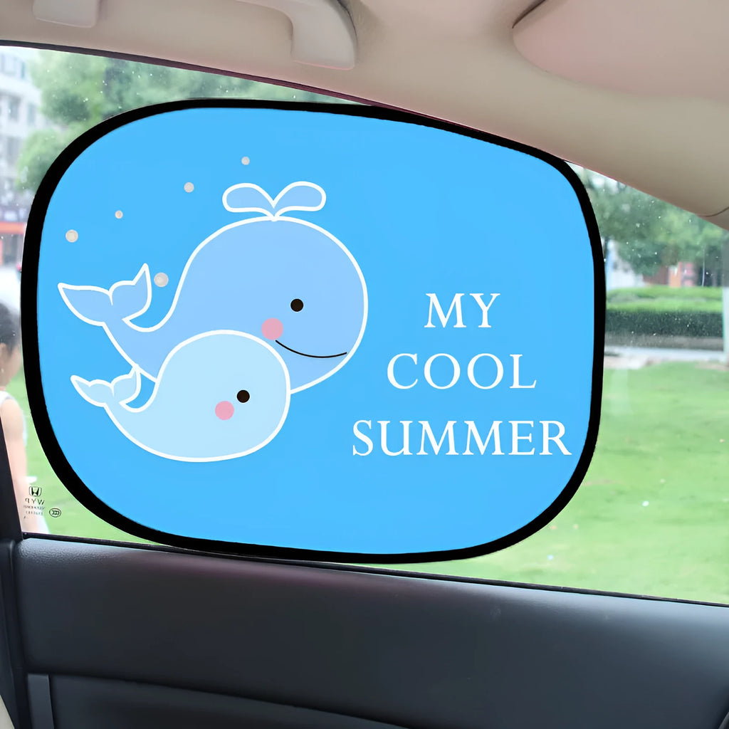 Electrostatic car side window sun shades with animal designs in nylon mesh