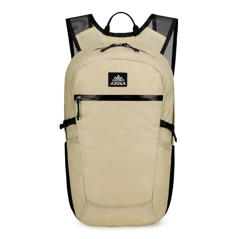 AZELA lightweight lime green backpack with multiple pockets and breathable mesh straps for outdoor travel and daily use
