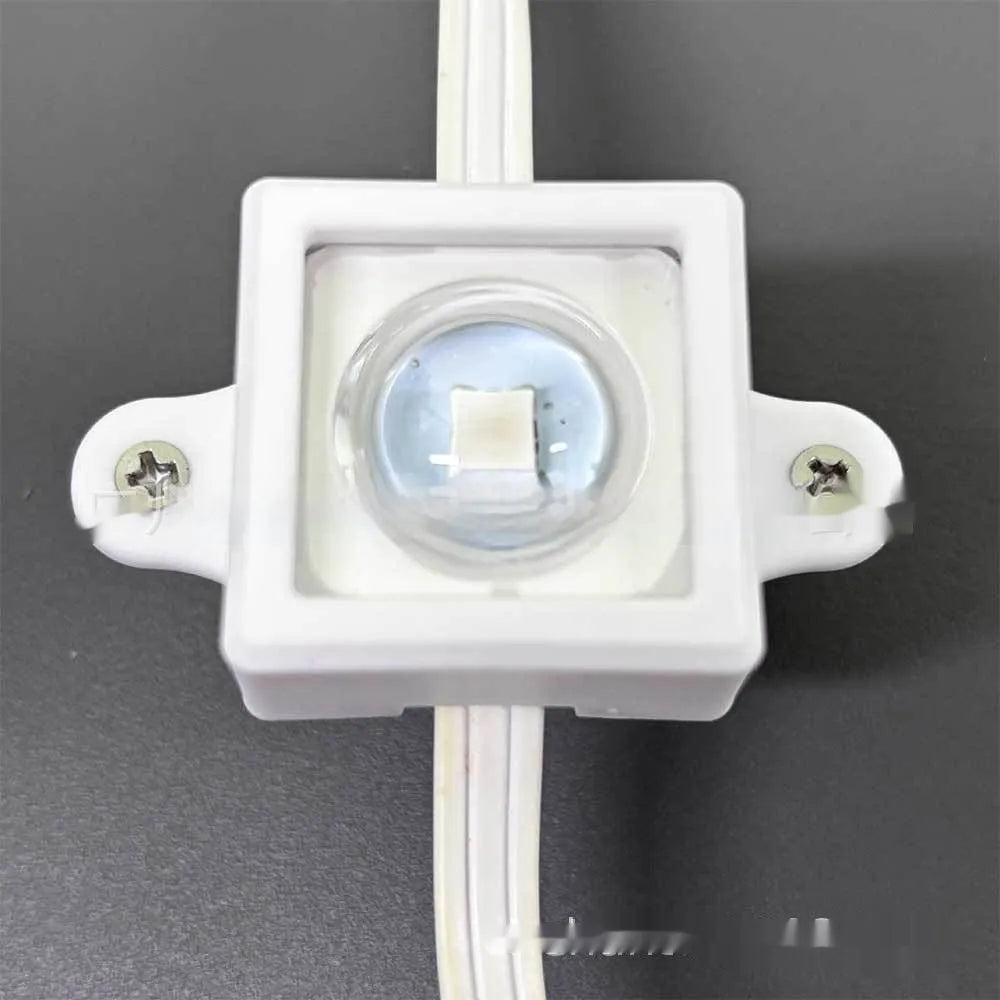 White plastic LED light bracket housing measuring 1.7cm by 6cm for light mounting