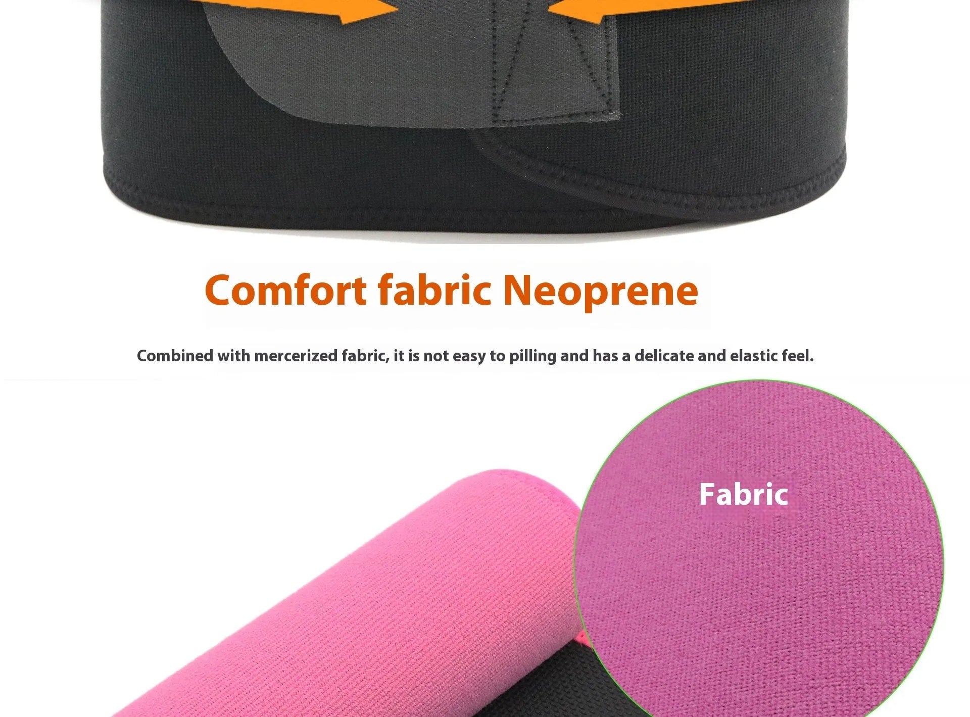 Neoprene lumbar support belt in black, blue, and pink colours for fitness and running