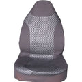 Black quilted universal car seat cover with plastic hook fastening system