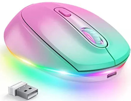 24g lightweight wireless mouse in seven colour options showing ergonomic right-handed design