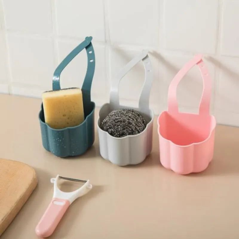 Plastic kitchen sink drain basket in Nordic style design on countertop