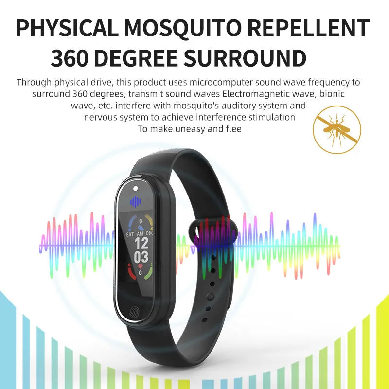 New mosquito repellent bracelet ultrasonic wristband repeller for kids and adults with USB charging black