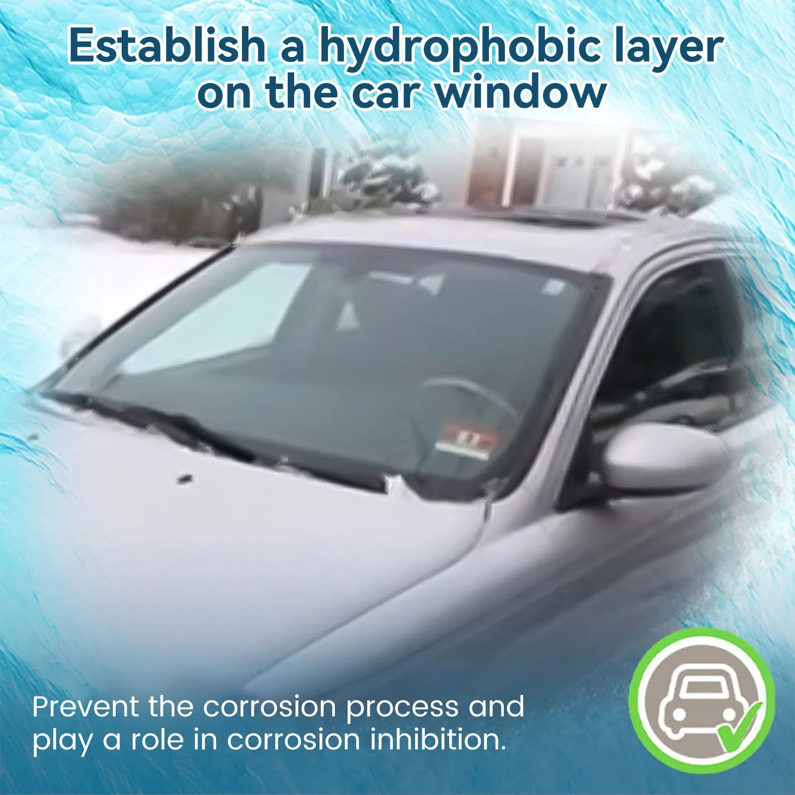 Car window deicing snow melting agent 60ml spray bottle with blue label