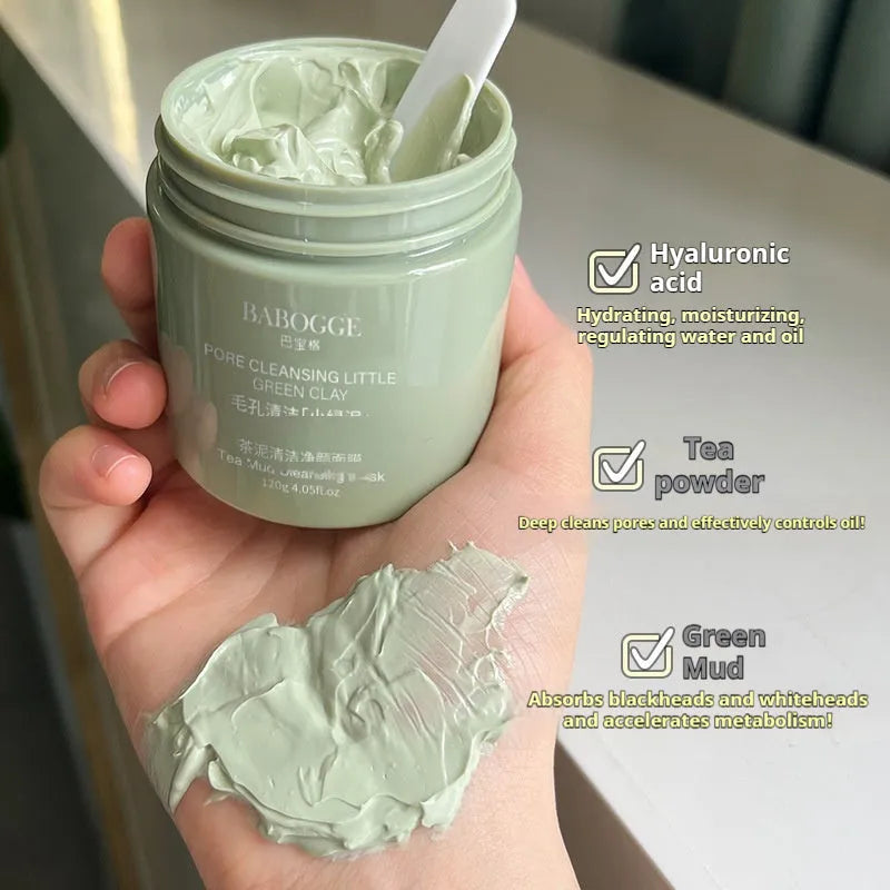 120g non-pulling dry daub clay facial mask for deep cleansing, suitable for all skin types