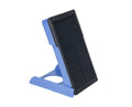 Solar rechargeable LED emergency tent light in plastic housing, blue colour variant
