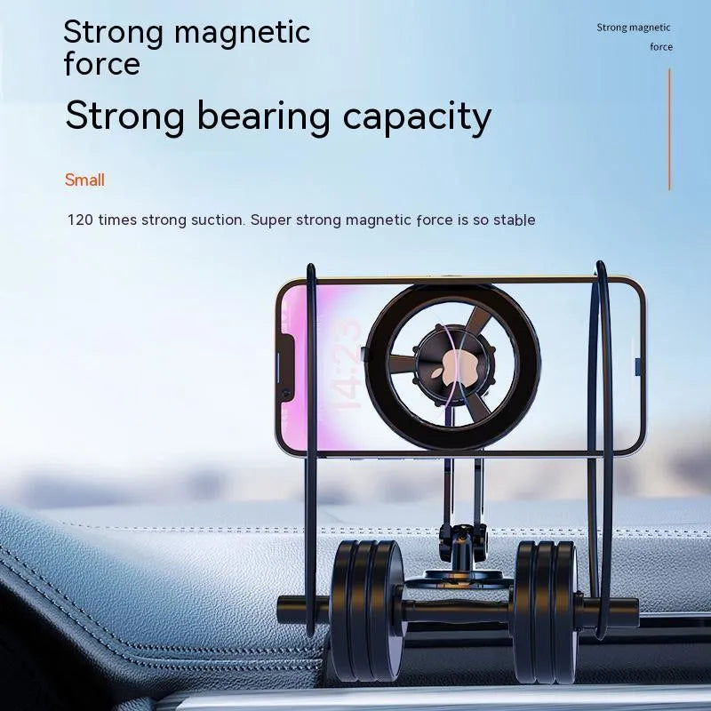 All-metal magnetic car phone holder with rotating ball joint in multiple metallic colours