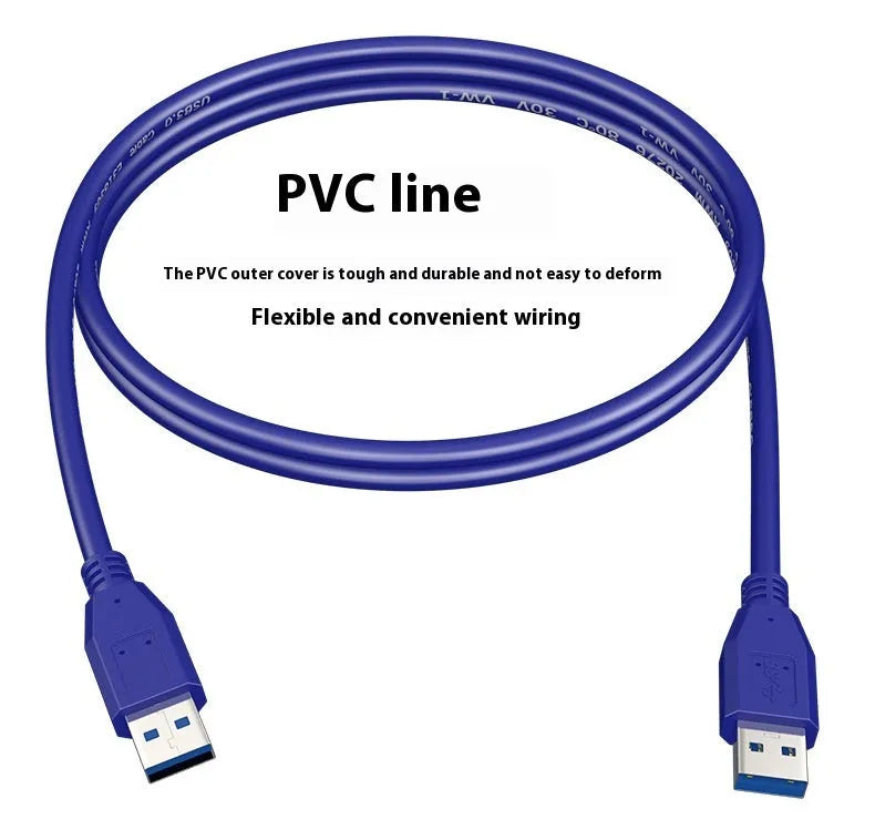 USB 3.0 public-to-public data cable with nickel-plated connectors for hard disk boxes