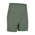 Women's mid-length sports shorts in black, super stretch fabric for running and gym