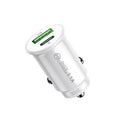 Black and white dual-port car charger converter for vehicle cigarette lighter sockets