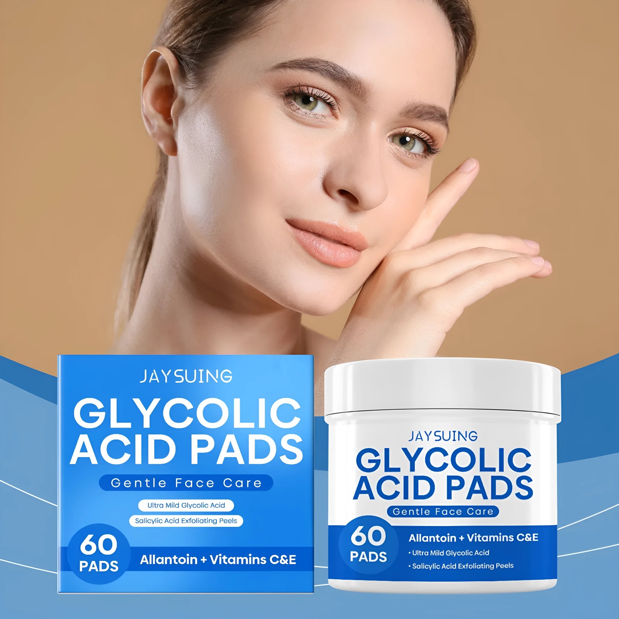 Pack of 60 glycolic acid cutin cotton cloth mild cleansing pads with vitamin C