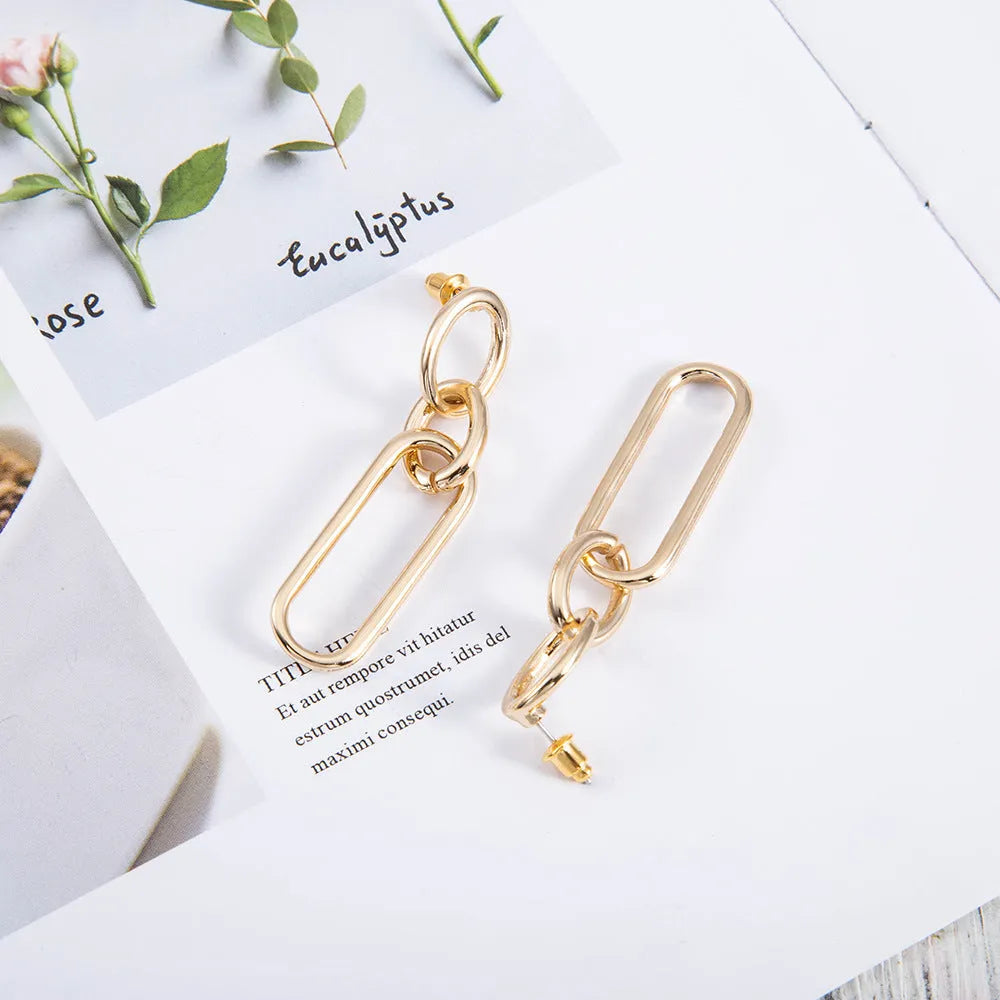 Geometric sterling silver needle coloured women's hoop earrings with ring and line design
